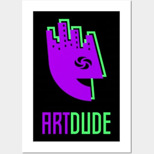 YourArtDude Logo In Purple And Lime Posters and Art